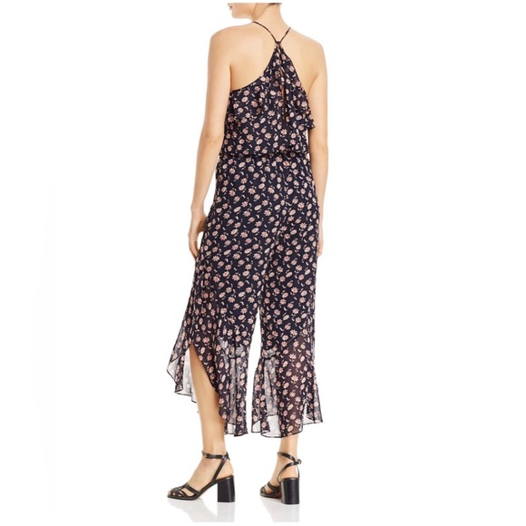 Joie Jael 100% Silk Jumpsuit Midnight Blue Floral - Picture 3 of 6